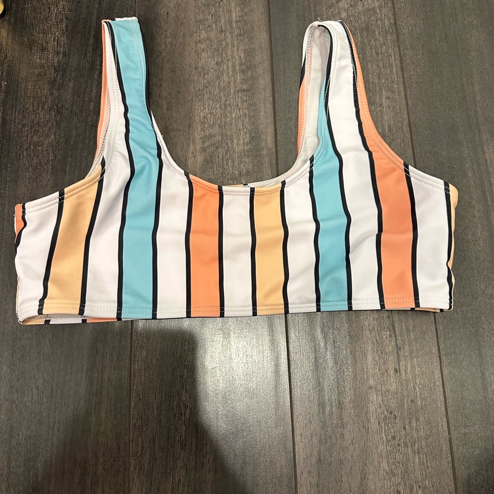 Striped Multicolor swim bikini top NEVER WORN